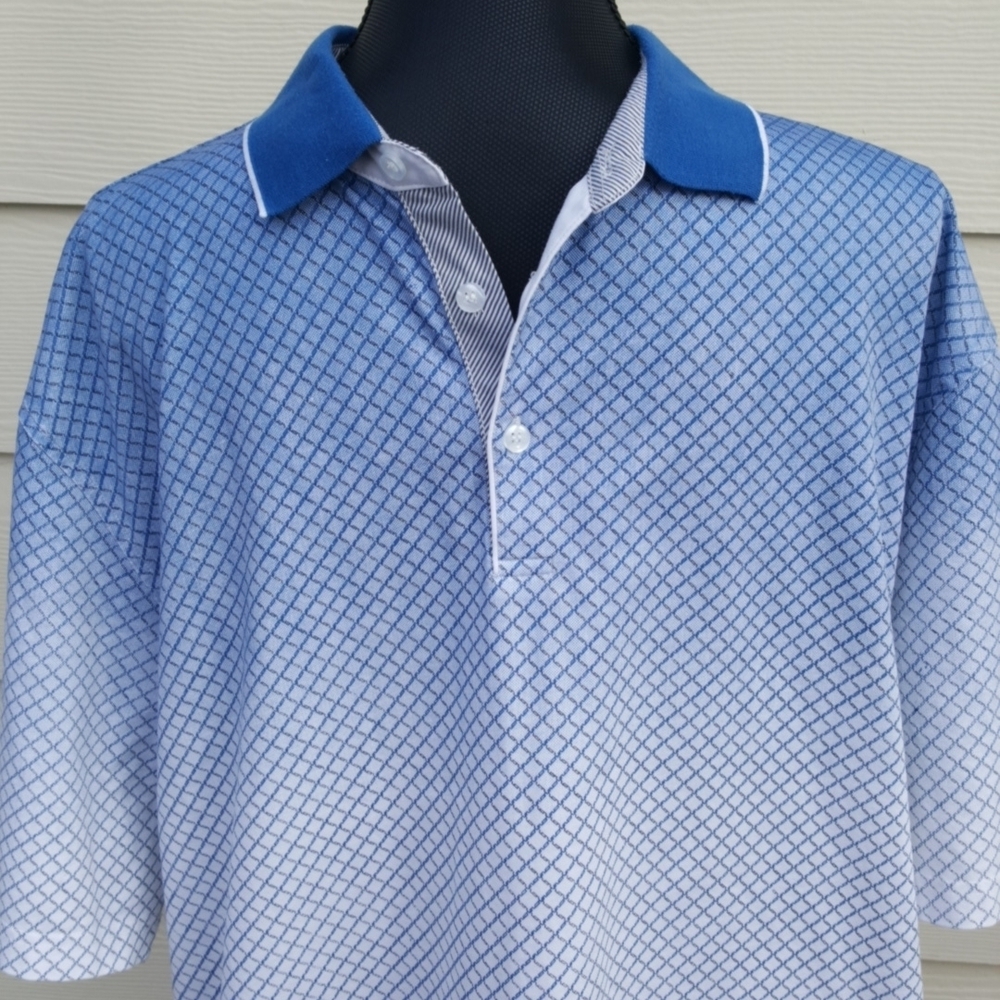 SCALA MILANO ITALY Blue Ombre Men's Polo Shirt (XXL)